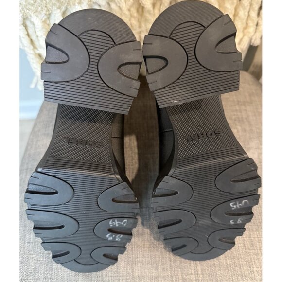 Woman's Size 8.5 Boots SOREL Brex Heel Zip black Leather Lug Sole - Picture 15 of 15